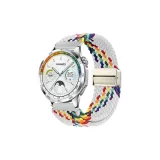 [Магнитная застежка | Вязаные ткани Loop] Белый радужный