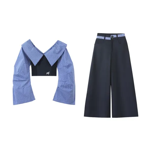 TUSHIFEI Повседневный костюм женский синий