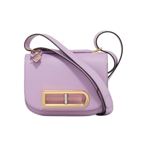 Delvau Lingot Alpina Рифленая телячья кожа Сумка через плечо Маленькая Женская Светло-фиолетовая