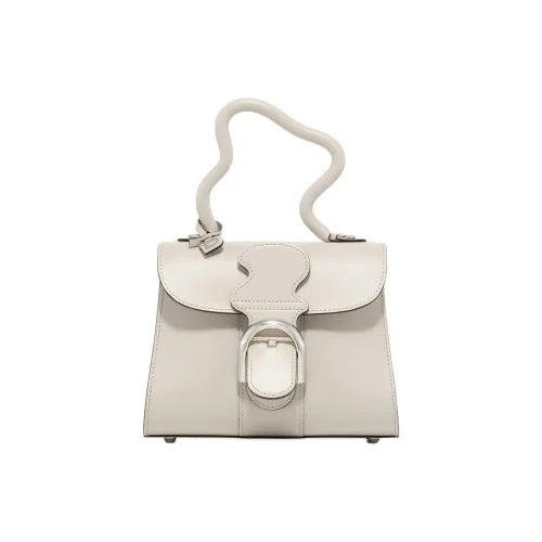 Delvau Brillant Коробка Голень Телячья кожа Одно плечо Сумка Мини Женская Бежевая