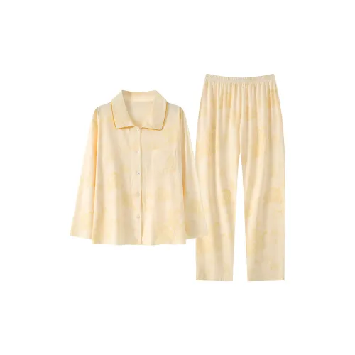 Huggy Kissy Пижамный комплект женский бежевый желтый