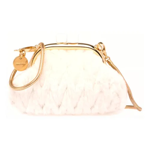 MIU MIU Lambskin Beauty Bag Shoulder Bag Mini Women's White