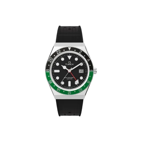 TIMEX Мужские часы Кварцевый механизм Резиновый ремешок 38 мм Черный циферблат