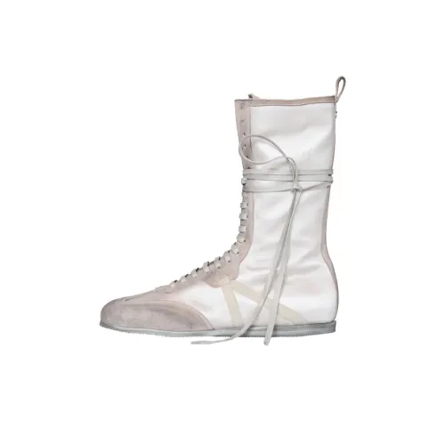Ann Demeulemeester Высокие сапоги до колена Белые Женские