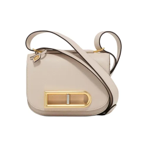 Delvau Lingot Alpina Рельефная телячья кожа Сумка через плечо Маленькая Женская Кунжут