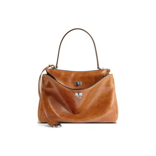 Balenciaga Rodeo Lambskin One Shoulder Bag Medium Women's Brown