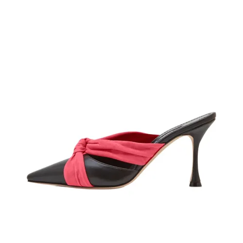 MANOLO BLAHNIK Домашние тапочки 9 см Женские Черные