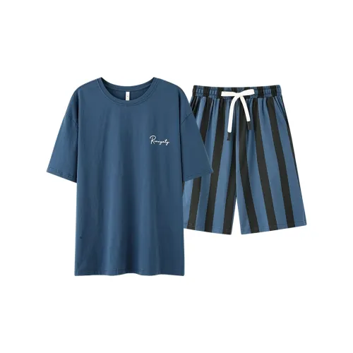 White Ran Пижамный комплект Мужской Королевский синий