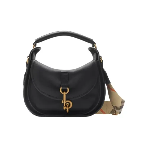 Burberry Сумка-почтальонка Компактного Размера С Застежкой-зажимом Кожаная Ручка Регулируемый Текстильный Ремень Застежка-молния