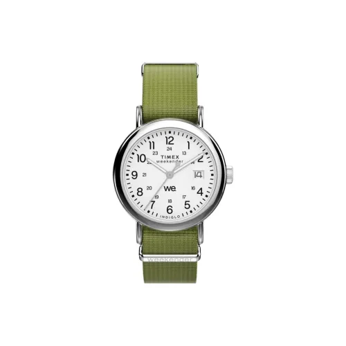 TIMEX Weekender Collection Кварцевые Женские Часы Тканьный Ремешок 37 мм Белый Циферблат