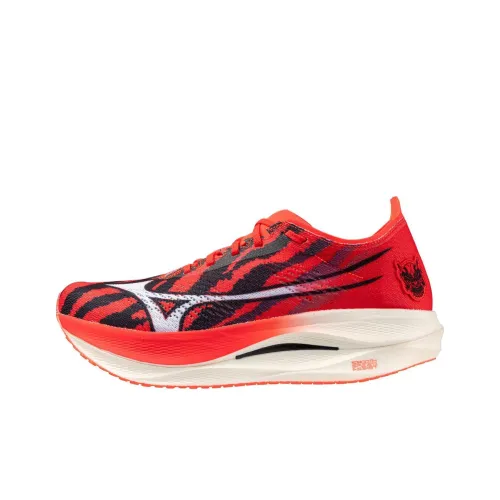 Mizuno WAVE REBELLION PRO противоскользящие устойчивые к истиранию низкий топ беговые кроссовки унисекс красный синий