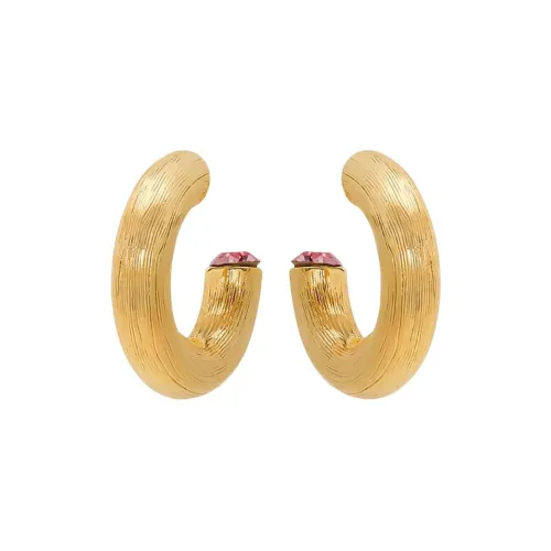 Оскар де ла Рента Стекло Брасс Серьги Женские Золото