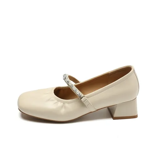 ZHR Грубый каблук Туфли Мэри Джейн 4CM Женские