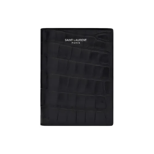 SAINT LAURENT Париж Кожаный держатель для карт и кошелек Мужской Черный
