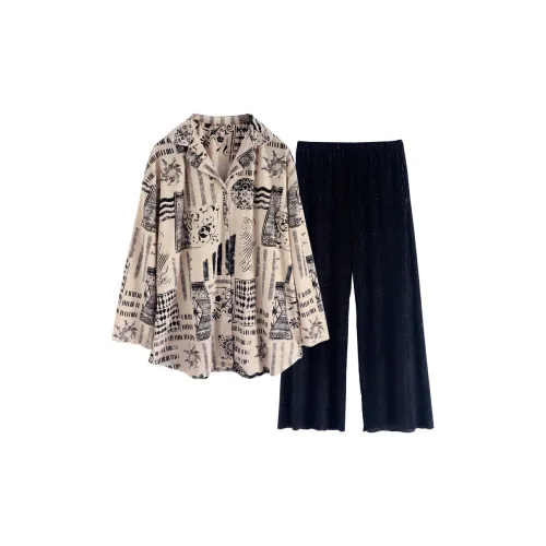 ROUKEER Пижамный комплект женский хаки