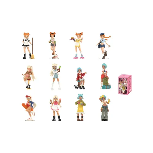 POP MART Коллаборация Edition Персик Riot's Rebellion Punk Economics Слепые коробки Один Mystery Коробка Целая коробка 12 шт