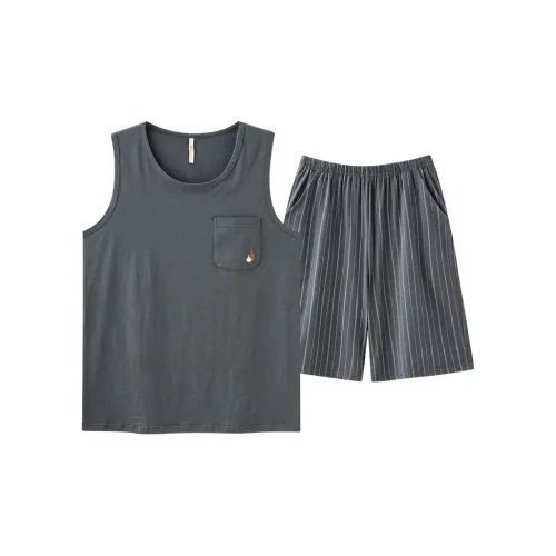 Lanza Pajama Комплект Мужской Темно-Синий Серый