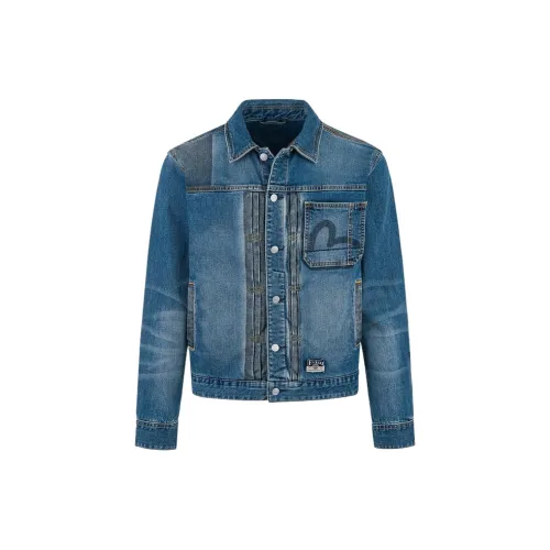 EVISU 2025 Spring Denim Jacket Men's Denim Blue