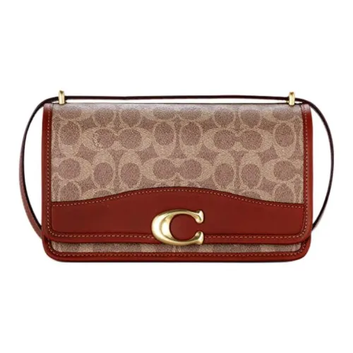 COACH Сумка через плечо из ПВХ Сумка на плечо Средняя Женская Красно-коричневая