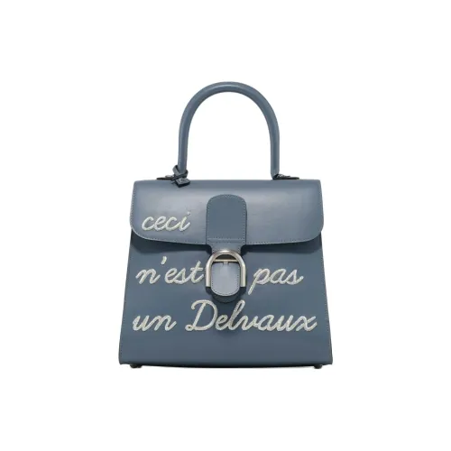 Delvau Кожа Box Сумка Большая Женская Синяя