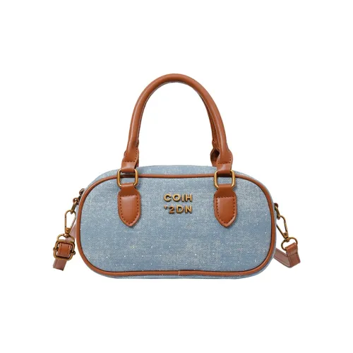 MingLu Denim Crossbody Bag Standard Unisex Light Blue Blue Dark Blue Black