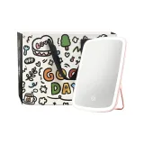 Трехцветное LED-зеркало для макияжа - розовый