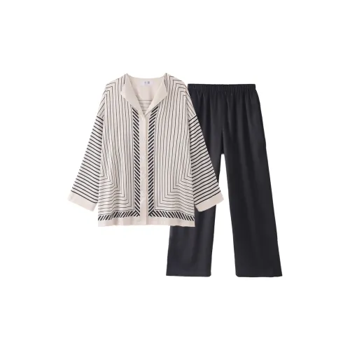 ROUKEER Пижамный комплект Женский Белый