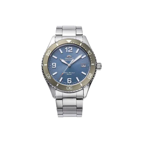 ORIENT Солнечный кварцевый механизм нержавеющая сталь ремешок часы 40 мм мужские синий циферблат