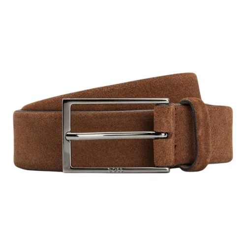 Hugo Boss Замша Металл Коровья кожа Ремни Мужской Коричневый Ширина 3,5 см