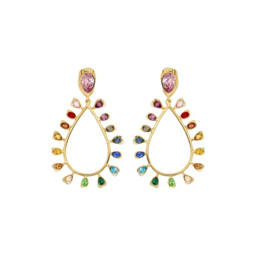 Серьги Oscar De La Renta из латуни стекла женские золотые