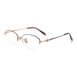 Фиолетовый | Розовое золото-C06 & Защита от синего света 0 диоптрий Линзы без рецепта