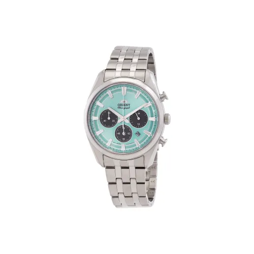 ORIENT Contemporary Collection Солнечный Механизм Нержавеющая сталь Ремешок Часы 40 мм Мужские часы Синий циферблат