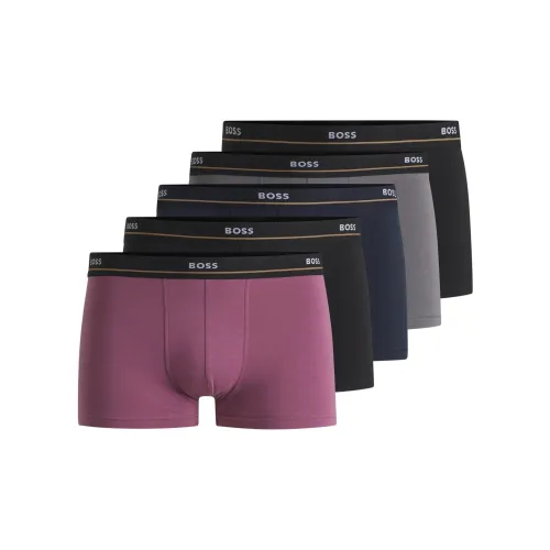 Hugo Boss 5 пачек комплект Светло-розовый + Темно-синий + Серый + 2 Черный мужские боксер-шорты