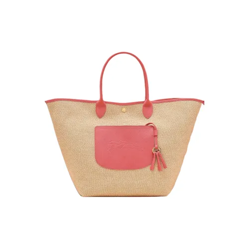 LONGCHAMP Le Pliage Солома с Цвет холста Тоут Сумка Сумка для покупок Сумка Большая Женская Бежевая