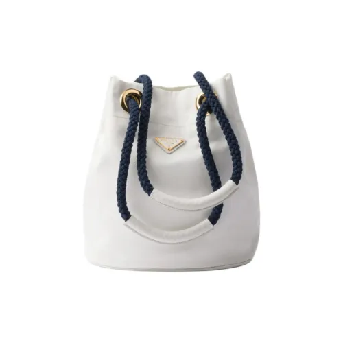 PRADA RE Нейлон Полиамид Ведрообразная Сумка Сумка Сумка через плечо Маленькая Женская Белая и Синяя