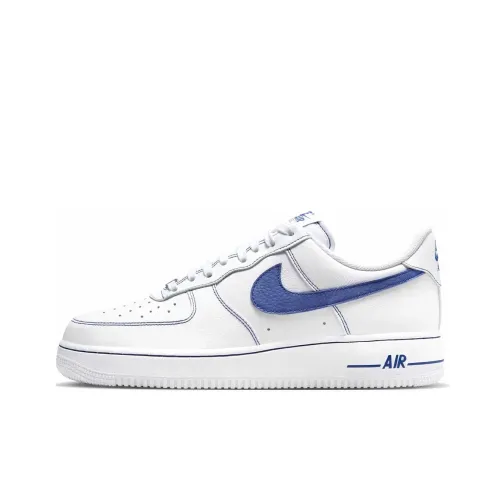 Nike Air FORCE 1 Low Slip Resistant Abrasion Resistant Low Топ Скейтбординг Кроссовки Мужские Белый Синий