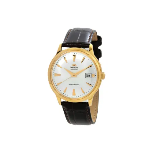 ORIENT Bambino Collection Автоматический Механический Механизм Кожаный Ремешок Часы 40 мм Унисекс Белый Циферблат