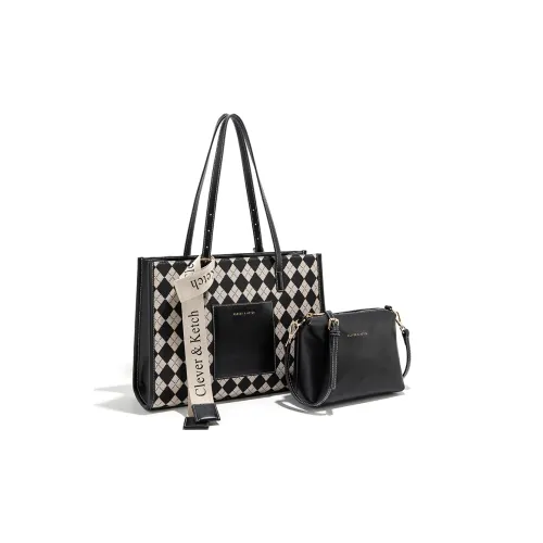 CLEVER KETCH ПУ (полиуретан) Сумка через плечо Большая Женская Черный Экрю