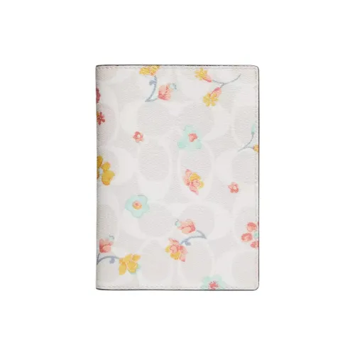 COACH Покрытый холст Кошелек Картхолдер Держатель для паспорта Маленький Женский Белый