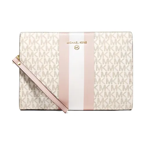 MICHAEL KORS Покрытый холст сумка-клатч среднего размера женский розовый