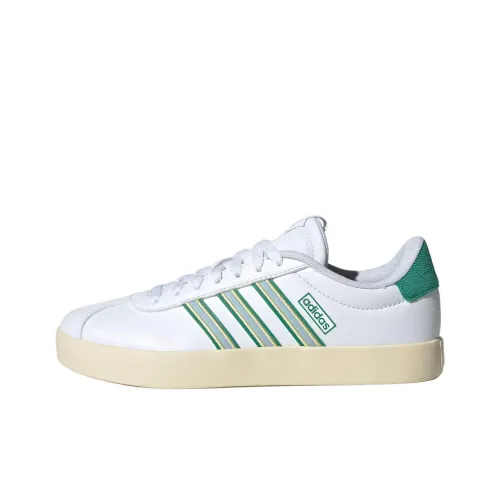 Adidas Vl Court 3,0 Slip-Resistant Abrasion-Resistant Low Top Skateboard Shoes Unisex White Green Adidas Vl Court 3,0 Противоскользящие Устойчивые к истиранию Низкие Кроссовки для скейтбординга Унисекс Белый Зеленый