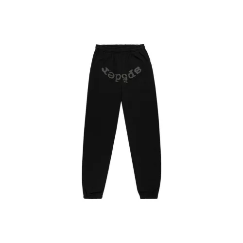 Sp5der SS25 Вязаные тренировочные брюки мужские черные