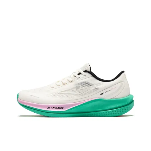 Erke Дышащий Легкий Rebound Низкий Топ Тренировочные Беговые кроссовки Женские Микрокристалл Белый Jet Черный