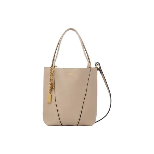 Chloe SPIN Коровья кожа Тоут Сумка Сумка для покупок Сумка через плечо Сумка Маленькая Женская Коричневая