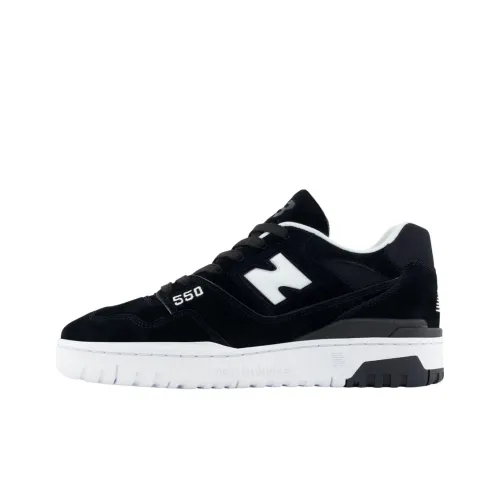 New Balance NB 550 Low Топ Винтажные Баскетбольные Кроссовки Унисекс Черный Белый