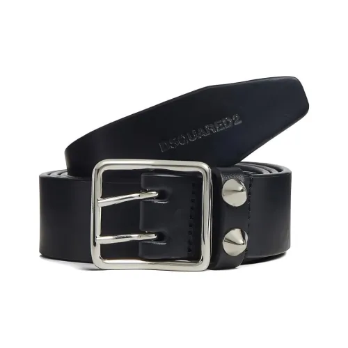 DSQUARED 2 Телячья кожа Кожаные ремни Мужской Черный