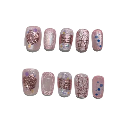 Fanze Нежно-розовый Pure Desire Таро фиолетовый Боббл Мелкие блестки Короткий LADDER Розовый Смудж 15мм