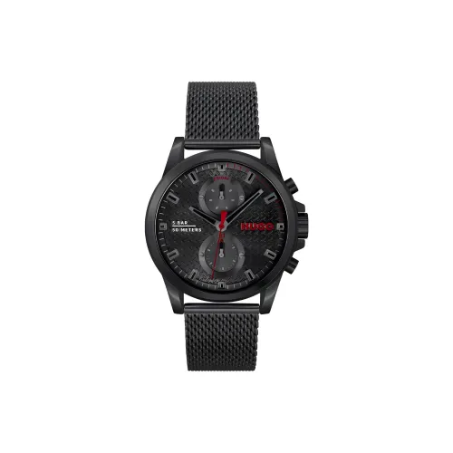 Hugo Boss Мужские часы Кварцевый механизм Ремешок из нержавеющей стали 44 мм Черный циферблат