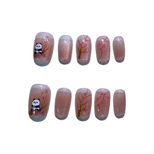 Fanze Ручная Рисованная Панда Персик Средний ЛАДЬЕР Розовый Смудж 15мм