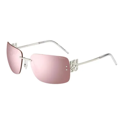 HUGO BOSS Металл Прямоугольные Солнцезащитные очки Мужские Серебряные